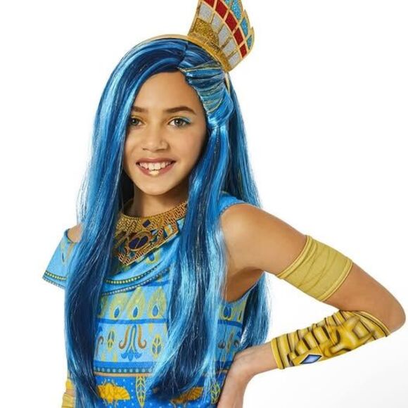 NEW Girls Monster High Cleo De Nile Halloween Costume Wig W/ Tiara - Picture 1 of 4